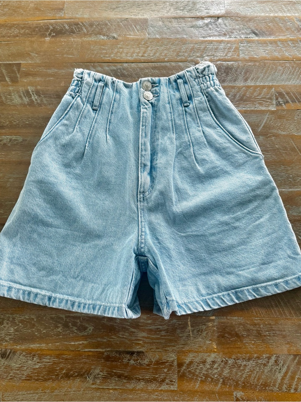 Zara Light Blue High Waist Denim Shorts